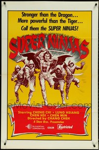 7h0460 LOT OF 10 FORMERLY TRI-FOLDED SINGLE-SIDED 27X41 SUPER NINJAS ONE-SHEETS 1982 kung fu!