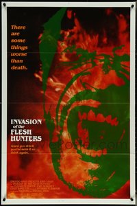 7h0233 LOT OF 25 TRI-FOLDED SINGLE-SIDED R1983 INVASION OF THE FLESH HUNTERS ONE-SHEETS R1983 cool!