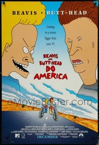 7h0530 LOT OF 7 UNFOLDED SINGLE-SIDED 27X40 BEAVIS & BUTT-HEAD DO AMERICA ADVANCE ONE-SHEETS 1996