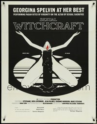 7h0029 LOT OF 4 FORMERLY TRI-FOLDED SINGLE-SIDED 30x38 HIGH PRIESTESS OF SEXUAL WITCHCRAFT ONE-SHEETS 1973