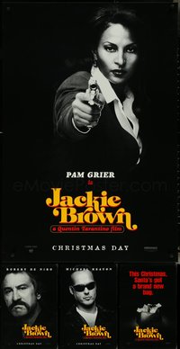 7h0593 LOT OF 5 UNFOLDED SINGLE-SIDED JACKIE BROWN TEASER ONE-SHEETS 1997 Tarantino, cast images!