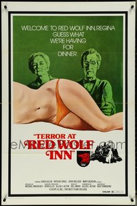 7h0274 LOT OF 23 FORMERLY TRI-FOLDED SINGLE-SIDED 27X41 TERROR AT RED WOLF INN ONE-SHEETS 1972