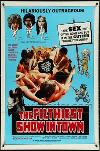 7h0583 LOT OF 6 FORMERLY TRI-FOLDED SINGLE-SIDED 27X41 FILTHIEST SHOW IN TOWN ONE-SHEETS 1973 sexy!