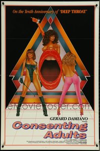 7h0543 LOT OF 7 FORMERLY TRI-FOLDED SINGLE-SIDED 27X41 CONSENTING ADULTS ONE-SHEETS 1982 sexy art!