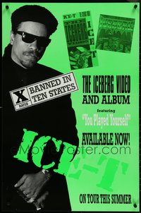 7h0057 LOT OF 25 UNFOLDED SINGLE-SIDED ICE-T ICEBERG MUSIC POSTERS 1989 banned in ten states!