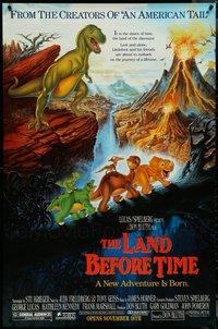 7h0021 LOT OF 18 UNFOLDED LAND BEFORE TIME HALF SUBWAY POSTERS 1988 Don Bluth dinosaur cartoon!