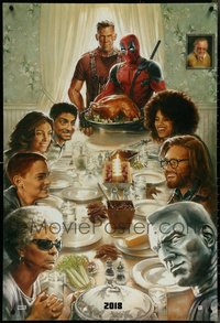 7h0701 LOT OF 3 UNFOLDED DOUBLE-SIDED DEADPOOL 2 TEASER STYLE A ONE-SHEETS 2018 Rockwell parody!