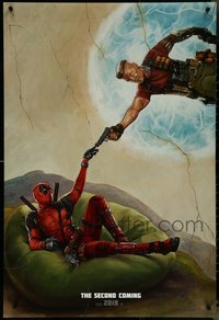 7h0702 LOT OF 3 UNFOLDED DOUBLE-SIDED DEADPOOL 2 INT'L TEASER STYLE B ONE-SHEETS 2018 Marvel!