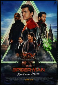 7h0705 LOT OF 3 UNFOLDED DOUBLE-SIDED 27X40 SPIDER-MAN: FAR FROM HOME INTERNATIONAL 5 CAST STYLE ADVANC 2019