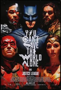 7h0509 LOT OF 8 UNFOLDED DOUBLE-SIDED 27X40 JUSTICE LEAGUE ADVANCE ONE-SHEETS 2017 DC superheroes!