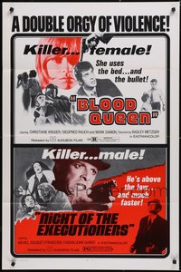 7h0405 LOT OF 13 FORMERLY TRI-FOLDED SINGLE-SIDED 27X41 BLOOD QUEEN/NIGHT OF THE EXECUTIONERS ONE-SHEET 1973