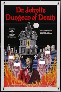 7h0462 LOT OF 10 FORMERLY TRI-FOLDED SINGLE-SIDED 27X41 DR. JEKYLL'S DUNGEON OF DEATH ONE-SHEETS 1982