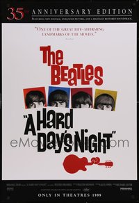 7h0608 LOT OF 5 UNFOLDED SINGLE-SIDED 27X40 HARD DAY'S NIGHT R99 ADVANCE ONE-SHEETS R1999 Beatles!