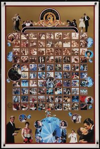 7h0653 LOT OF 4 UNFOLDED SINGLE-SIDED 27X41 MGM DIAMOND JUBILEE ONE-SHEETS 1984 cool montage!