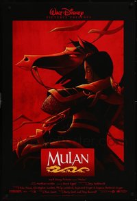 7h0624 LOT OF 5 UNFOLDED DOUBLE-SIDED 27X40 MULAN ONE-SHEETS 1998 Disney's Chinese female hero!