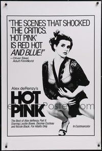 7h0466 LOT OF 9 UNFOLDED SINGLE-SIDED HOT PINK ONE-SHEETS 1983 Alex deRenzy shocked critics!