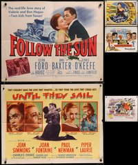 7h0751 LOT OF 5 FORMERLY FOLDED HALF-SHEETS 1940s-1950s great images from a variety of movies!