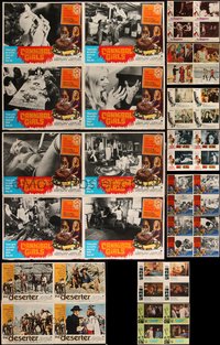 7h0753 LOT OF 13 GROUPS OF 4 LOBBY CARDS TAPED TOGETHER 1960s-1970s 52 cards from several movies!