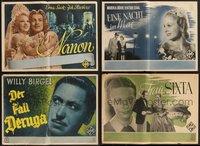 7h0798 LOT OF 4 FORMERLY FOLDED 1938 GERMAN UFA MOVIE POSTERS 1938 movies from during World War II!