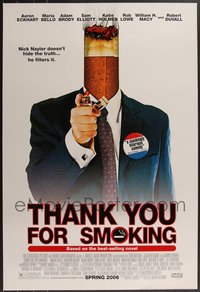 7h0528 LOT OF 7 UNFOLDED SINGLE-SIDED 27X40 THANK YOU FOR SMOKING ADVANCE ONE-SHEETS 2006 Reitman!