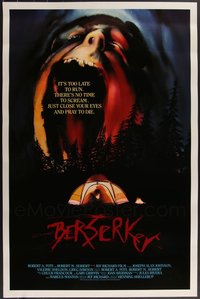 7h0468 LOT OF 9 UNFOLDED SINGLE-SIDED BERSERKER ONE-SHEETS 1987 close your eyes & pray to die!