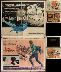 7h0747 LOT OF 9 UNFOLDED & FORMERLY FOLDED HALF-SHEETS 1950s-1970s a variety of movie images!