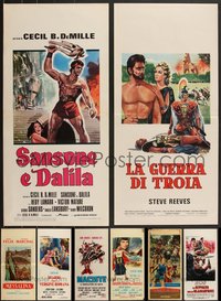 7h0886 LOT OF 13 FORMERLY FOLDED SWORD & SANDAL ITALIAN LOCANDINAS 1950s-1980s cool movie images!