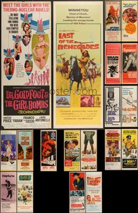 7h0824 LOT OF 23 MOSTLY UNFOLDED 1960S INSERTS 1960s great images from a variety of movies!