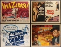 7h0752 LOT OF 4 FORMERLY FOLDED HALF-SHEETS 1950s-1960s great images from a variety of movies!