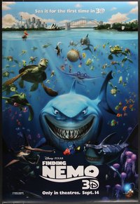 7h0637 LOT OF 5 UNFOLDED DOUBLE-SIDED 27X40 FINDING NEMO R12 ADVANCE ONE-SHEETS R2012 Disney/Pixar