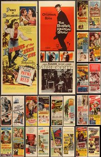 7h0816 LOT OF 26 FORMERLY FOLDED MOSTLY 1950s INSERTS 1950s great images from a variety of movies!