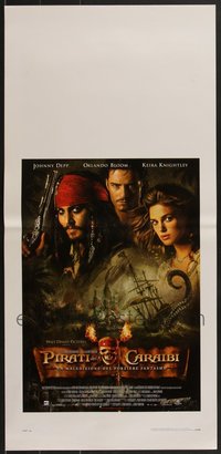 7h0933 LOT OF 6 FORMERLY FOLDED PIRATES OF THE CARIBBEAN: DEAD MAN'S CHEST ITALIAN LOCANDINAS 2006