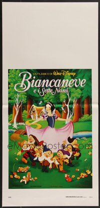 7h0945 LOT OF 5 FORMERLY FOLDED SNOW WHITE & THE SEVEN DWARFS R83 ITALIAN LOCANDINAS R1983 Disney!