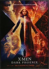 7h0185 LOT OF 6 UNFOLDED DARK PHOENIX TEASER ITALIAN ONE-SHEETS 2019 Marvel X-Men superheroes!