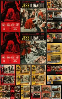 7h0784 LOT OF 51 FORMERLY FOLDED 1950s-1960s ITALIAN 19X27 PHOTOBUSTAS 1950s-1960s movie scenes!