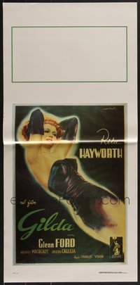 7h0962 LOT OF 4 FORMERLY FOLDED GILDA R2000S ITALIAN LOCANDINAS R2000s Capitani art of Hayworth!