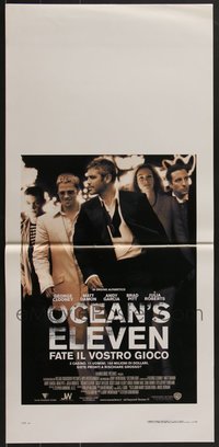 7h0920 LOT OF 8 FORMERLY FOLDED OCEAN'S 11 ITALIAN LOCANDINAS 2001 Clooney, Pitt, Damon, Roberts