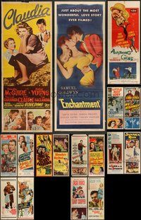 7h0833 LOT OF 17 MOSTLY FORMERLY FOLDED INSERTS 1940s-1960s great images from a variety of movies!