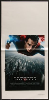 7h0905 LOT OF 10 FORMERLY FOLDED MAN OF STEEL ITALIAN LOCANDINAS 2013 Henry Cavill as Superman!