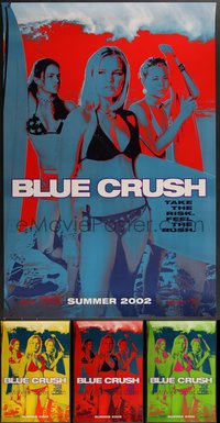 7h0366 LOT OF 15 UNFOLDED DOUBLE-SIDED & SINGLE-SIDED BLUE CRUSH TEASER & REGULAR ONE-SHEETS 2002