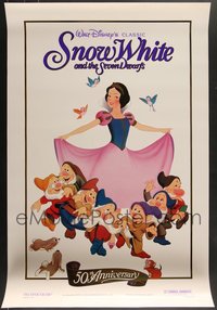 7h0546 LOT OF 6 UNFOLDED SINGLE-SIDED SNOW WHITE & THE SEVEN DWARFS R1987 ONE-SHEETS R1987 Disney