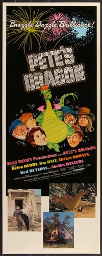 7h0841 LOT OF 5 UNFOLDED REVISED PETE'S DRAGON INSERTS 1977 Disney animation/live action!