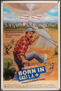 7h0500 LOT OF 8 UNFOLDED SINGLE-SIDED BORN IN EAST L.A. ONE-SHEETS 1987 great art of Cheech Marin!