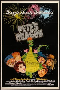 7h0569 LOT OF 6 FORMERLY TRI-FOLDED SINGLE-SIDED PETE'S DRAGON ONE-SHEETS 1977 Disney, great art!