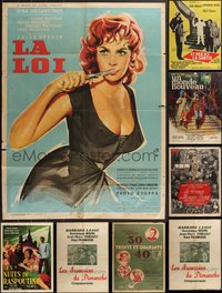 7h0074 LOT OF 8 FORMERLY FOLDED FRENCH 23X32 POSTERS 1950s-1960s a variety of cool images!