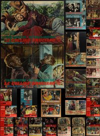 7h0755 LOT OF 78 FORMERLY FOLDED ITALIAN 19X27 PHOTOBUSTAS 1950s-1960s a variety of movie scenes!