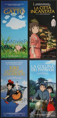 7h0963 LOT OF 4 UNFOLDED STUDIO GHIBLI ITALIAN LOCANDINAS 2010s Hayao Miyazaki, Morita, anime!