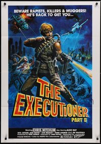 7h0325 LOT OF 19 FORMERLY TRI-FOLDED SINGLE-SIDED EXECUTIONER PART II ONE-SHEETS 1984 Mitchum!