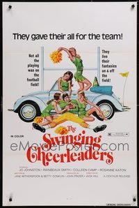 7h0238 LOT OF 25 FORMERLY TRI-FOLDED SINGLE-SIDED 27X41 SWINGING CHEERLEADERS ONE-SHEETS 1974 sexy!