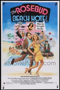 7h0427 LOT OF 11 UNFOLDED SINGLE-SIDED ROSEBUD BEACH HOTEL ONE-SHEETS 1984 Christopher Lee!